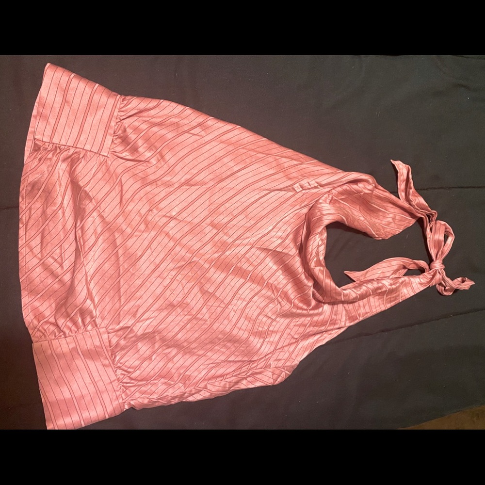 French Connection Pink striped halter top